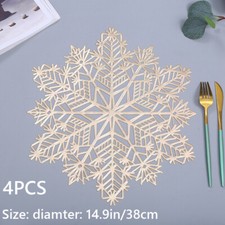 4X Set de Table Tapis PVC dessous Verre Coussinet Plaque Flocon Creux Tasse Home