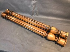 Lot 2 anciennes colonnes bois tourné balustre noyer sculpté meuble ancien