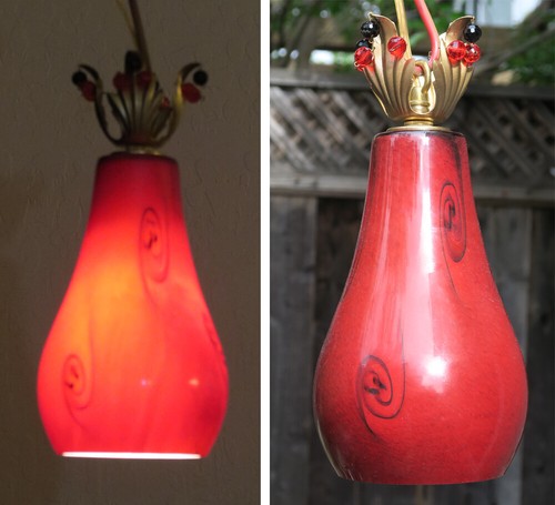Vintage lamp red - lamp, glass