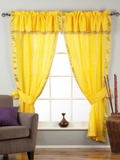 Doublé 2 Gypsy Canne Poche curtains Perlé Tour de Lit 2 Embrasses