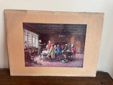 Tableau Ancien reproduction M Dovaston (1884–1955) balance de pêche