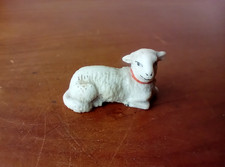 Ancienne Fève Allemande Mouton 31mm Biscuit Hertwig Figurine Sujet Miniature