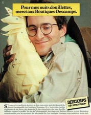 publicité Advertising 0421 1982  Boutique Descamps draps style primerose bordier