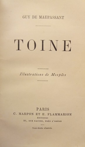 Toine guy maupassant - toine,, de