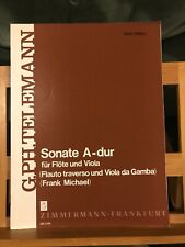 Telemann Sonate La majeur pour flûte alto / viole de gambe partition Zimmermann