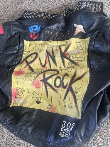 Punk leather jacket - punk, xl