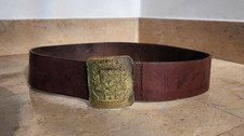 ANCIEN CEINTURON CUIR BRUN BSPP - POMPIER DE PARIS -