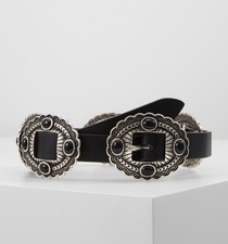 Ceinture en cuir noir THE