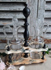 ANCIEN HUILIER VINAIGRIER TERRE DE FER DECOR PAYSAGE CREIL MONTEREAU