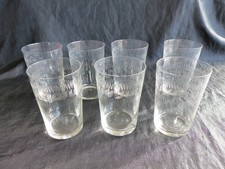 LOT DE 7 ANCIENS VERRES GOBELET GRAVE DE FRISE