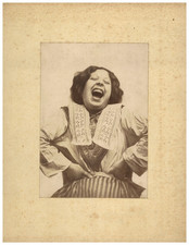 Charles Naudet, Humour, Femme en Tenue Traditionnelle Riant vintage print, menti