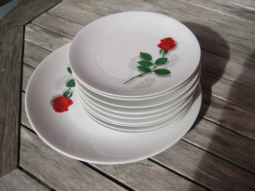 Ancien service dessert plat - service, à