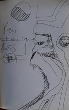 RARE DEDICACE DRUILLET SUR FEUILLE