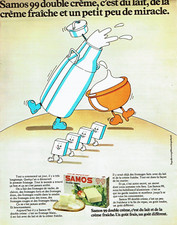 Publicité Advertising 0524  1972   Samos 99  fromge double creme lait + creme