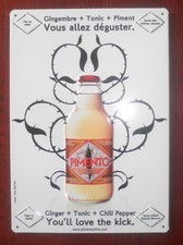 RARE PLAQUE METAL PUB FRANCE PIMENTO EN RELIEF