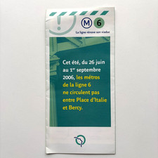 Dépliant plan ligne 6 métro