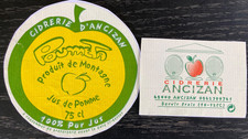 étiquette et contre étiquette d'un jus de pomme des Hautes Pyrénées (cidrerie)