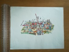 Lithographie - Dessin de Maurice Pouzet - Années 40 - Scène de guerre moyen age
