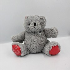 Doudou ours gris rouge BEAUTY