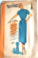 ?5226 Ancien PATRON PARIS LUXE VINTAGE FRENCH Robe T44