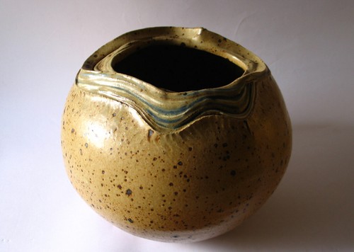 Grand vase grès pyrité - grand,
