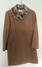 Manteau Camel VENTILO Col Astrakan  taille 38