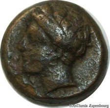 B6799 Zeugitania Carthage Unité Bronze 400-350 BC Tanit horse ->Make offer