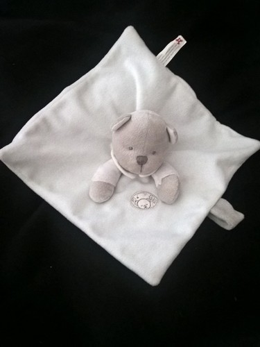 Doudou ours plat - doudou, blanc