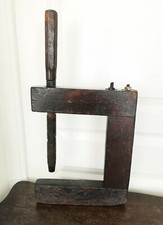 Ancien Vintage Grand Étau En Bois Outil Serre-Joints Années 30 