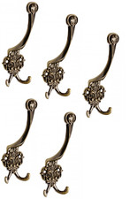 Crochet pour Manteau de vestiaire Antique Patères Braun Laiton Mural Set