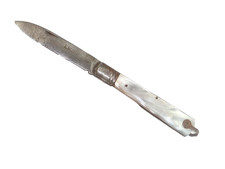 BEAU COUTEAU CANIF ALBACETE MANCHE NACRE ART POPULAIRE OUTIL ANCIEN 