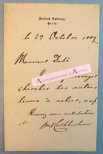 ● L.A.S 1889 signée Cuthbertson British embassy in Paris autograph letter lettre