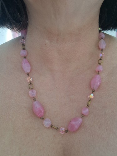 Collier perles verre - collier,