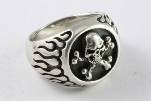 Bague crâne biker en - de,