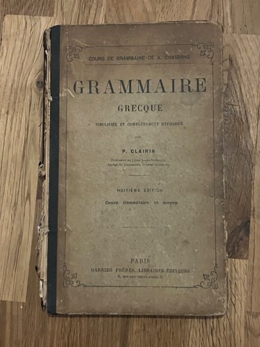 Livre grammaire grecque - livre,
