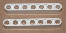 2 x Lego Technic White Beam 7