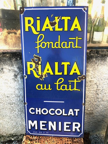 Plaque emaillée chocolat - plaque,