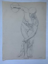 Dessin le Discobole École d'Architecture Nantes Jean Zannier 1950 G6884