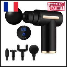 Pistolet Massage Musculaire Électrique 6 Têtes Percussion Pro Livraison FR 🇫🇷