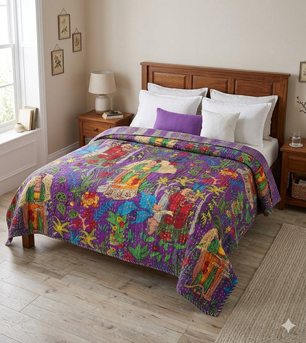 Couette kantha pur coton - couette,