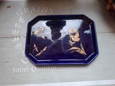 PLATEAU ANCIEN CERAMIQUE bleu