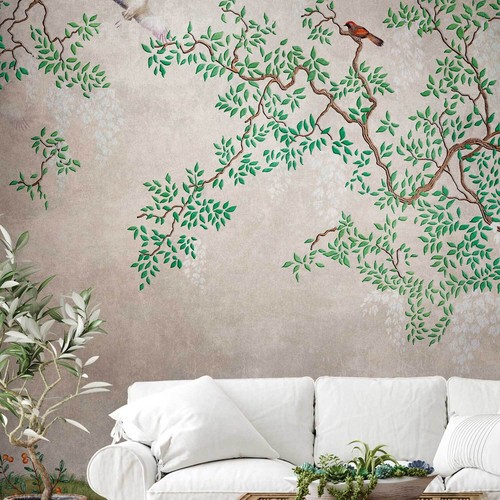 Papier peint oiseaux - peint,