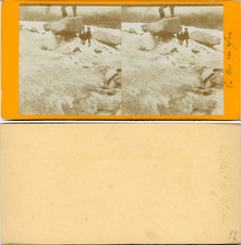 Stéréo, Mont-Blanc, voyage d'une famille sur la mer de glace Vintage albume