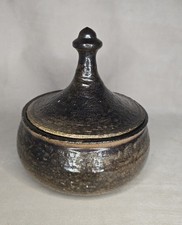 Jean Marais Grande Boite En Ceramique, Gres  Marron Flammé Vallauris 