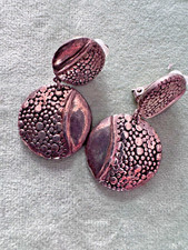 Sublime paire de Boucle D’oreilles Clip Bo Vintage metal  argenté LILI la PIE