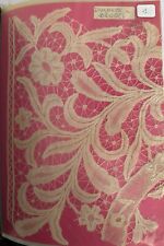 DENTELLE ANCIENNE DE BRUGES SUR CARTON 21 CM SU 27cm sur 29 cm