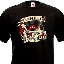 Tee Shirt ROCKABILLY AND ROCK'N'ROLL Pin-Up Stay Cats  Big Beat Ted Crazy Cavan 