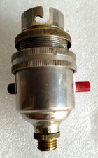 Douille Interrupteur B22 pas de 12 mm Laiton et Porcelaine, vis ajoutée de 10 mm