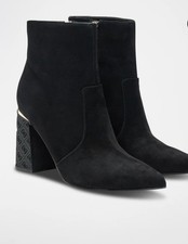 Bottine Cuir De Chèvre Nubuck Noir Guess 41