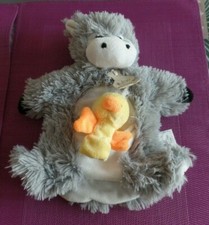 B2C / doudou marionnette âne gris poils longs canard HISTOIRE D'OURS